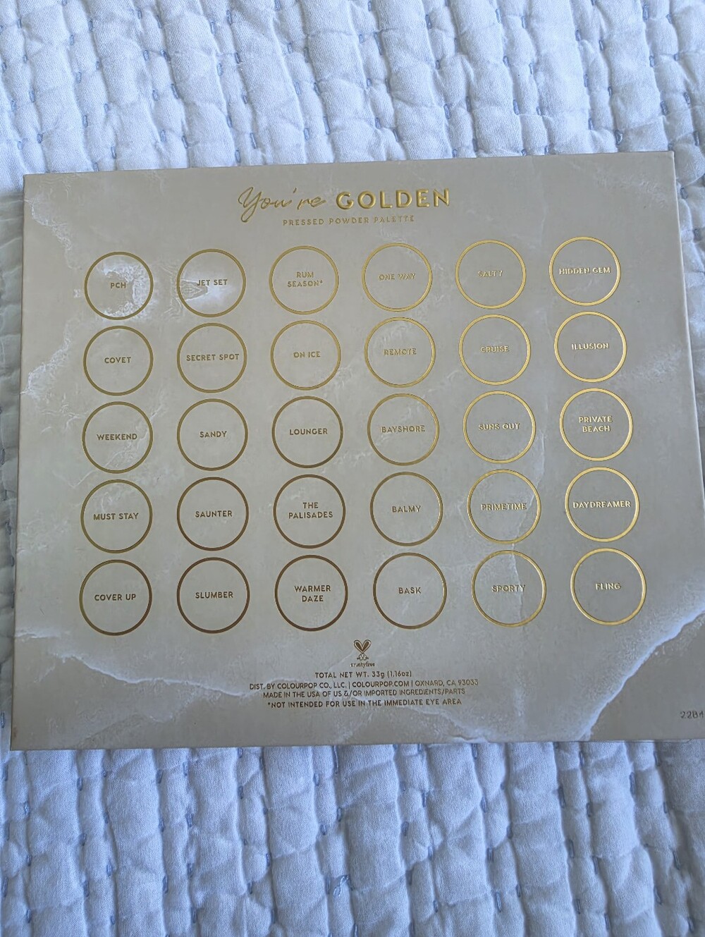 NWT ColourPop You're Golden Eyeshadow Palette | Neutral & Warm Tone Palette XL - Picture 3 of 6